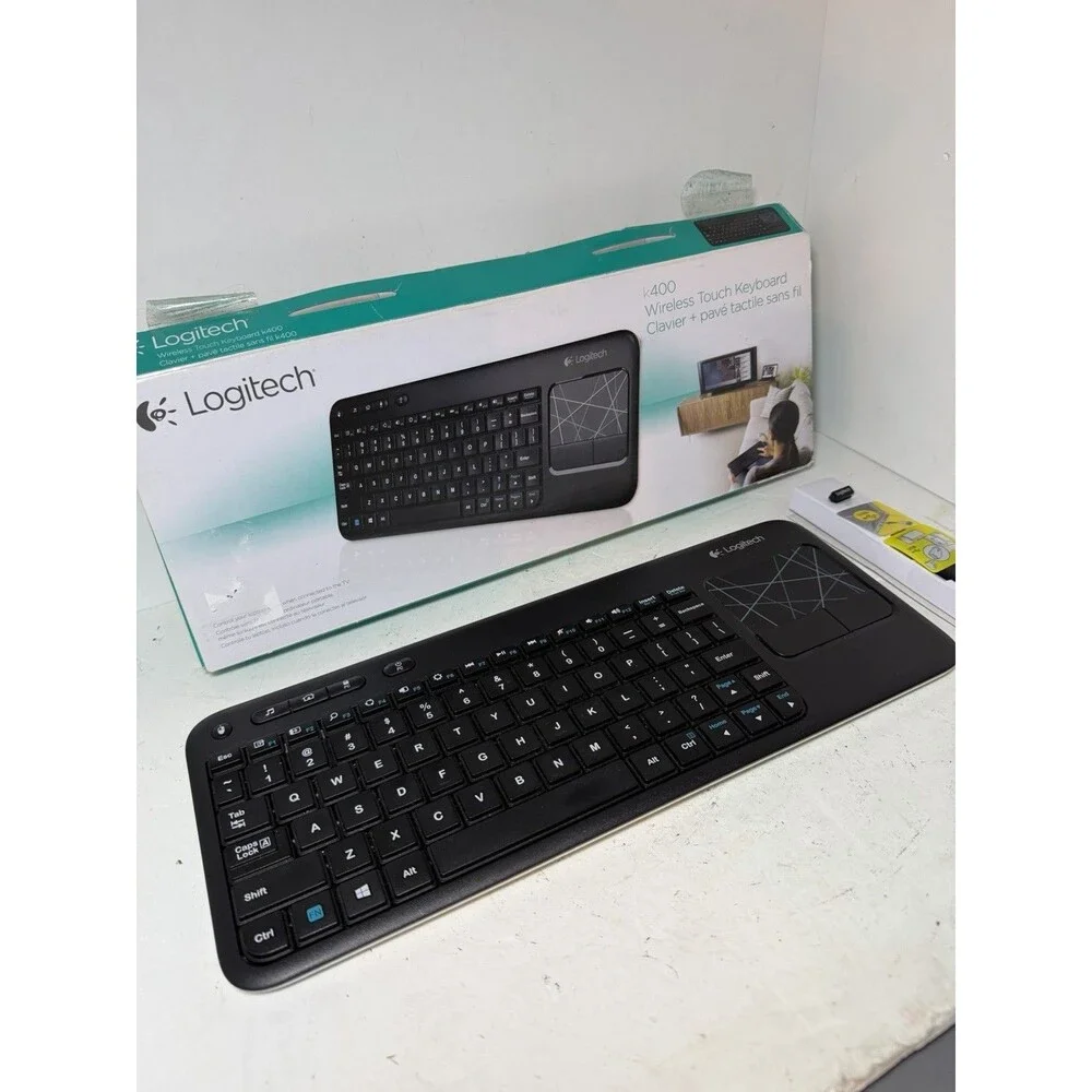 Logitech K400r Wireless Keyboard w/ Touchpad & USB Dongle Unifying Receiver Box